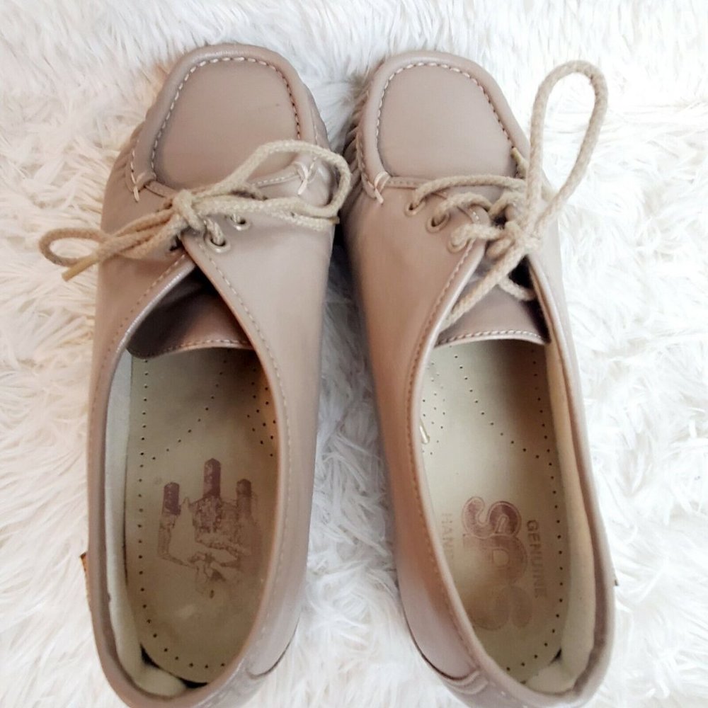 SAS SIESTA Women’s Moc Oxfords Mocha Leather Comfort Shoes Size 9B EUC - Picture 8 of 9